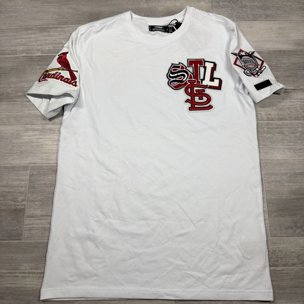Pro Standard St. Louis Cardinals MLB White Embroidered T-Shirt Tee Men's Small